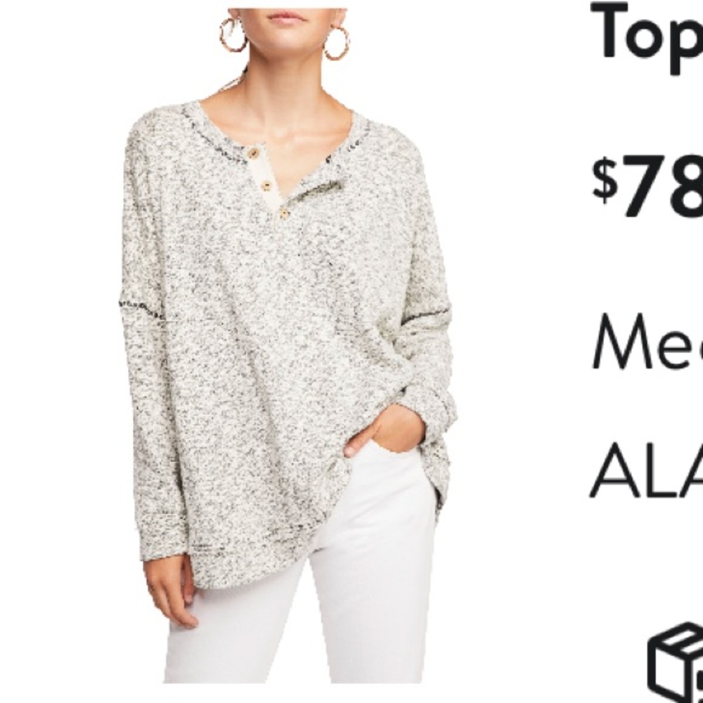 We The Free Henley textured knit top